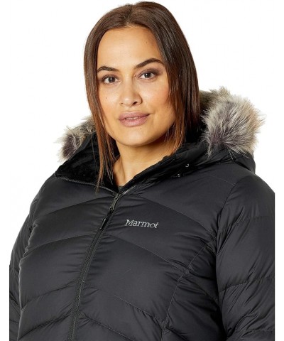 Women's Montreal Mid-Thigh Length Down Puffer Coat Jet Black - Plus $50.64 Jackets