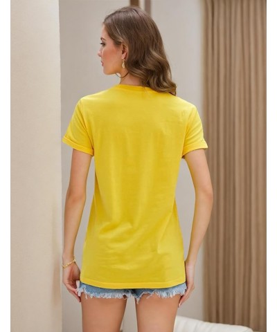 Women's T Shirts Short Sleeve Top Sunflower Graphic Summer Casual Tee Shirt Yellow $10.79 T-Shirts