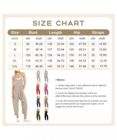 Women's Casual Loose Summer Rompers Spaghetti Straps Sleeveless Long Jumpsuit Overalls with Pockets Pink $13.52 Overalls