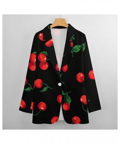 Women's Casual Blazers Long Sleeve Open Front Business Cardigans Jacket Work Office Blazer Suit with Pockets, XS-2XL Red Cher...