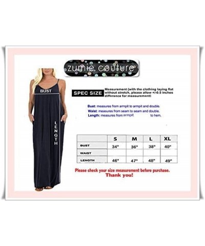 Comfortable V-Neck Adjustable Spaghetti Strap Maxi Dress with Side Pockets Black $9.15 Dresses