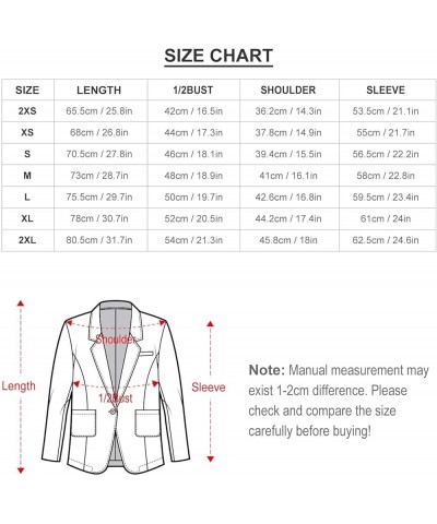 Women's Casual Blazers Long Sleeve Open Front Business Cardigans Jacket Work Office Blazer Suit with Pockets, XS-2XL Red Cher...