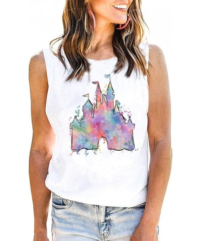 Magical Tank Tops for Women Family Vacation Tshirt Cute Graphic Girls Trip Tee Casual Summer Sleeveless Shirt White $10.59 Tanks