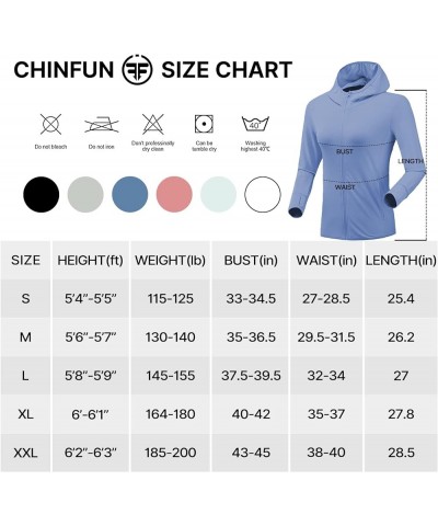 Women's Sun Protection Hoodie Jacket UPF 50+ Full Zip Long Sleeve Running Hiking Performance Sun Shirt Hooded-blue $16.42 Jac...