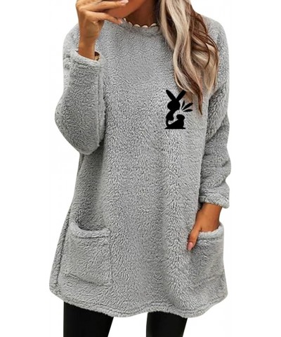 Jackets for Women,Casual Fleece Fuzzy Faux Shearling Warm Winter Outwear Jackets Shaggy Coat A12-grey $3.44 Coats