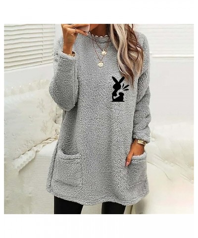 Jackets for Women,Casual Fleece Fuzzy Faux Shearling Warm Winter Outwear Jackets Shaggy Coat A12-grey $3.44 Coats