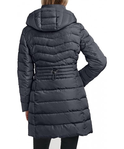 Women's Puffer Jacket with Detachable Faux Fur Hood and Large Collar Petrol $55.92 Jackets