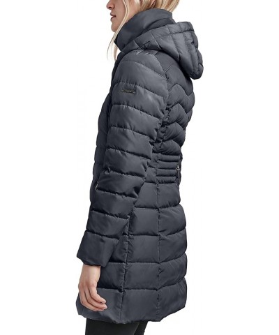 Women's Puffer Jacket with Detachable Faux Fur Hood and Large Collar Petrol $55.92 Jackets