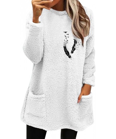 Womens 2023 Winter Fuzzy Fleece Jacket Fleece Thickening Plus Size Coat Jacket Solid Oversized Fuzzy Fleece Fluffy 3-white $9...