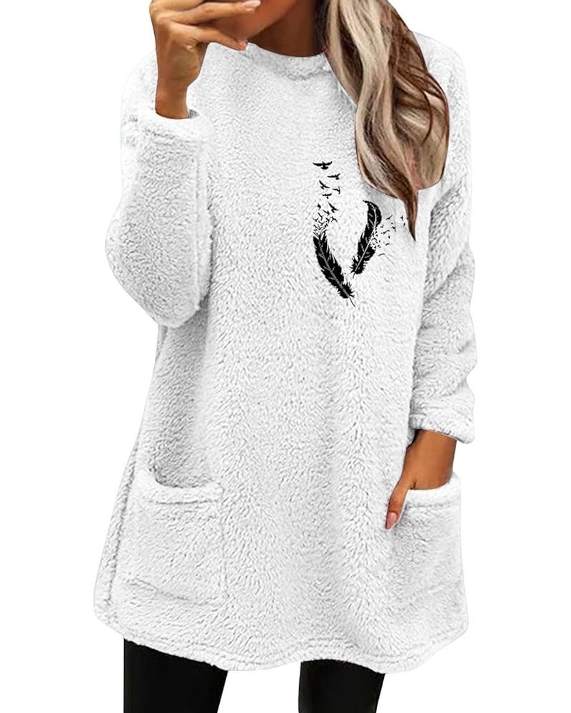 Womens 2023 Winter Fuzzy Fleece Jacket Fleece Thickening Plus Size Coat Jacket Solid Oversized Fuzzy Fleece Fluffy 3-white $9...