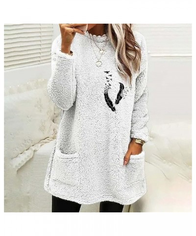 Womens 2023 Winter Fuzzy Fleece Jacket Fleece Thickening Plus Size Coat Jacket Solid Oversized Fuzzy Fleece Fluffy 3-white $9...