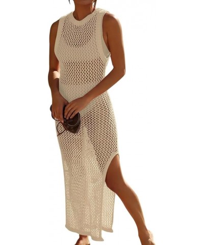 Women's Swimsuits Cover Ups Crochet Sexy Bikini Bathing Suit Beach Dress Apricot $16.10 Swimsuits