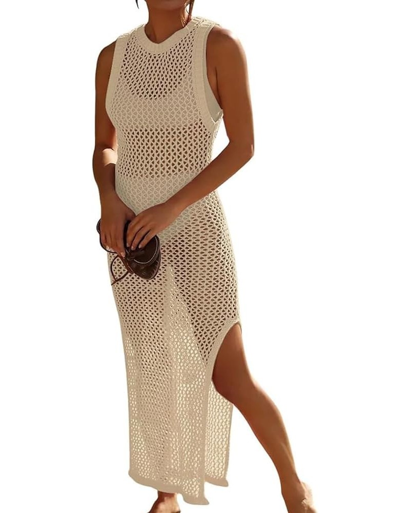 Women's Swimsuits Cover Ups Crochet Sexy Bikini Bathing Suit Beach Dress Apricot $16.10 Swimsuits