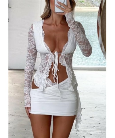 Women 2 Piece Outfit Set Y2k Sexy Slim Crop Top Tube Top Shirt High Waist Bodycon Mini Skirt 2Pcs Skirt Set White 10a $11.43 ...