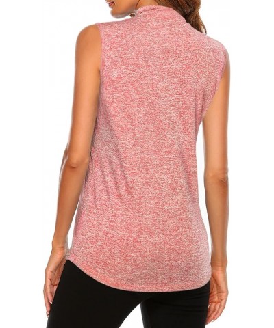 Women's Zip Up Tank Top Quick Dry Workout Tops Sleeveless Golf Tennis Running Shirt Red $17.67 Activewear