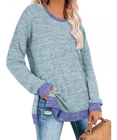 Womens Casual Long Sleeve Round Neck Pocket T Shirts Blouses Tunic Sweatshirt Tops with Pocket 1 New Gray Blue $14.56 Tops