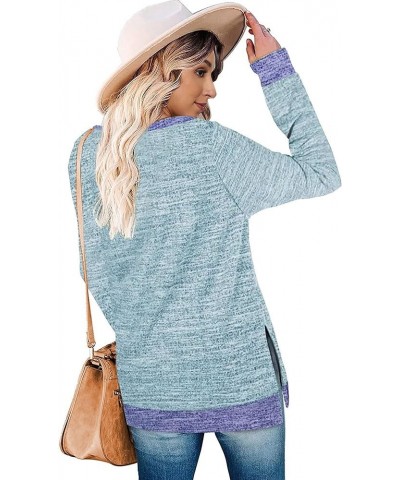 Womens Casual Long Sleeve Round Neck Pocket T Shirts Blouses Tunic Sweatshirt Tops with Pocket 1 New Gray Blue $14.56 Tops