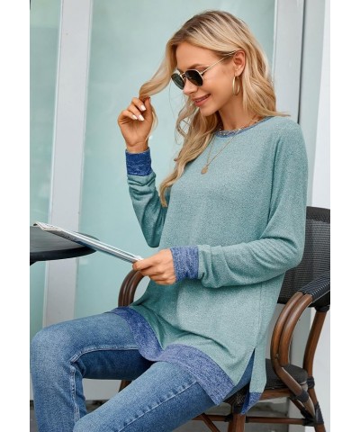 Womens Casual Long Sleeve Round Neck Pocket T Shirts Blouses Tunic Sweatshirt Tops with Pocket 1 New Gray Blue $14.56 Tops