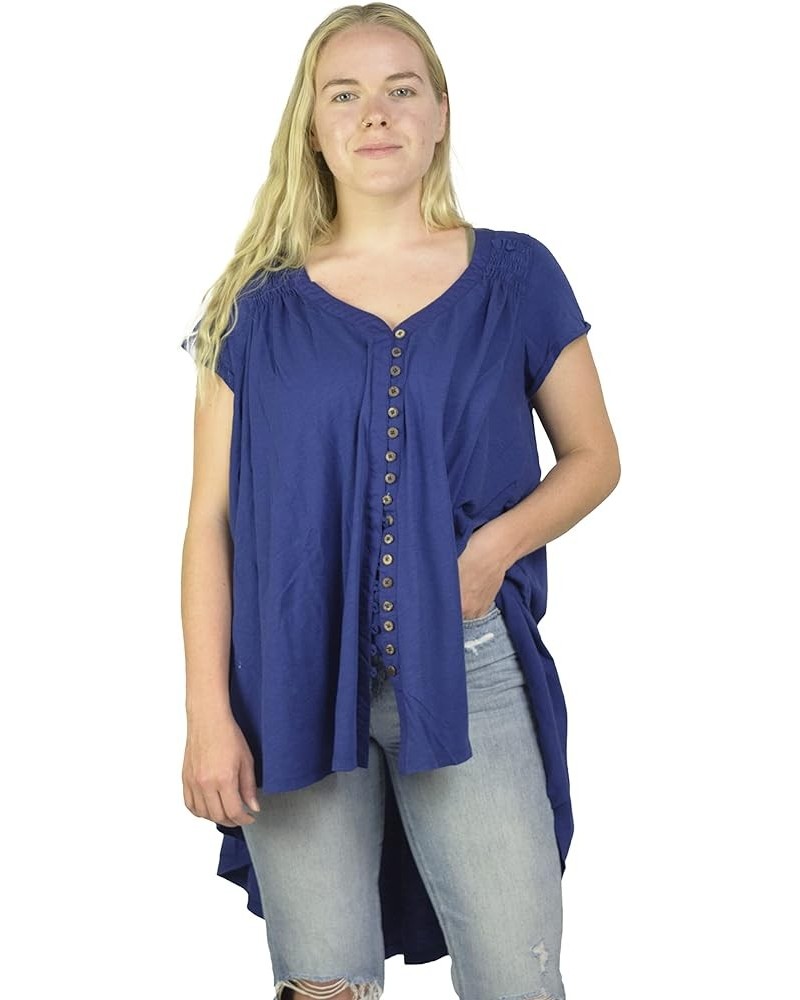 Ladies Oversized Shirt - Romantic Shirt, Flowy Shirt, Summery Shirt, Beach Shirt 100% Cotton V-Neck Shirt French Navy $22.03 ...