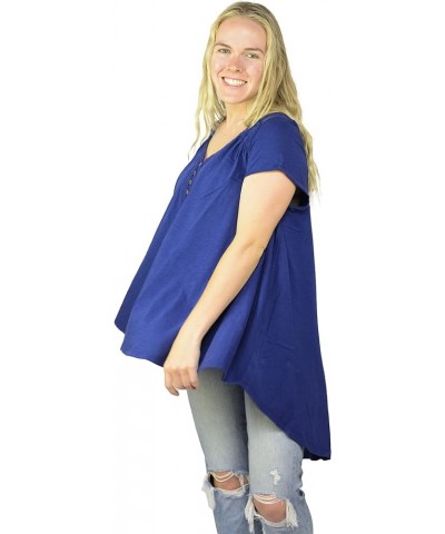 Ladies Oversized Shirt - Romantic Shirt, Flowy Shirt, Summery Shirt, Beach Shirt 100% Cotton V-Neck Shirt French Navy $22.03 ...