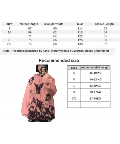 Gothic hoodie girls Anime hooded sweater women loose street sports Y2K Clothes Grunge Clothes Pink Bat $17.60 Hoodies & Sweat...