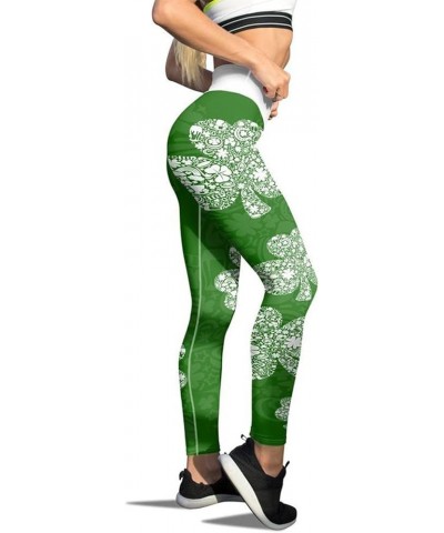 Women St. Patrick's Day Leggings, Tights Stretchy Leggings Skinny Pant for Yoga Running Trendy Design Workout Leggings Pgreen...