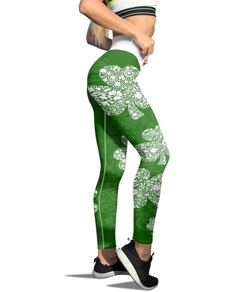 Women St. Patrick's Day Leggings, Tights Stretchy Leggings Skinny Pant for Yoga Running Trendy Design Workout Leggings Pgreen...