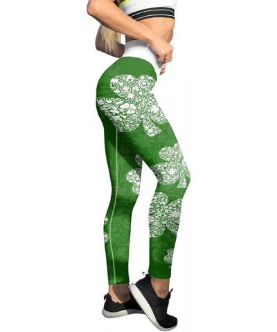 Women St. Patrick's Day Leggings, Tights Stretchy Leggings Skinny Pant for Yoga Running Trendy Design Workout Leggings Pgreen...