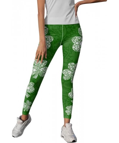 Women St. Patrick's Day Leggings, Tights Stretchy Leggings Skinny Pant for Yoga Running Trendy Design Workout Leggings Pgreen...