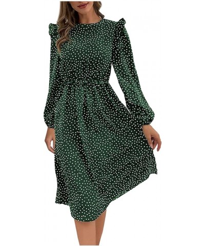 Women's Fall Fashion 2023 Long Sleeve Stylish Casual V-Neck Slim Dress Clothes 2-green $9.58 Dresses