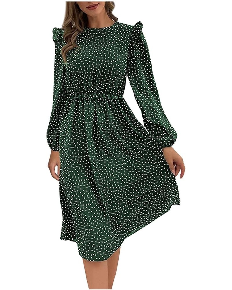 Women's Fall Fashion 2023 Long Sleeve Stylish Casual V-Neck Slim Dress Clothes 2-green $9.58 Dresses