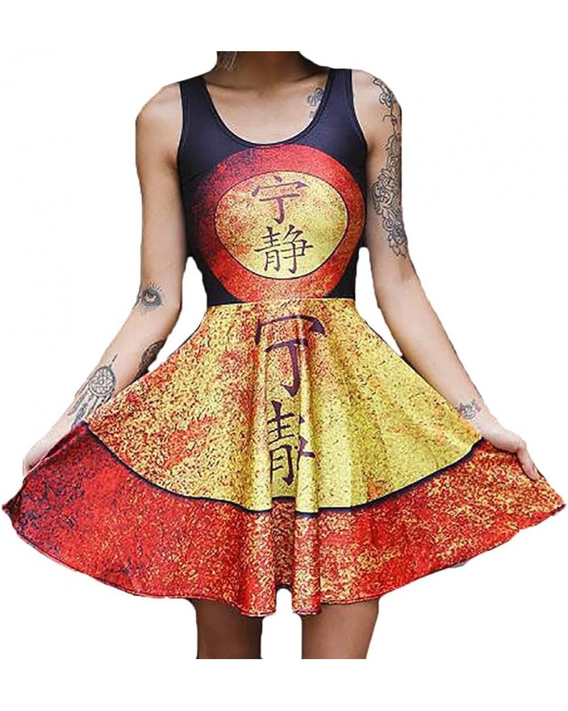 Girl Printed Elastic Sleeveless Shaping Breathable Camisole Skater Dress Characters $12.75 Dresses