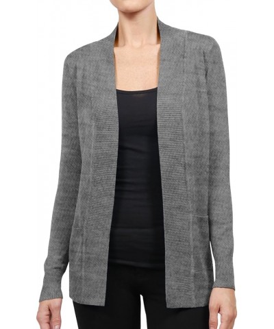 Womens Casual Open Front Knit Cardigan Sweater Extra Stretchy (S-3XL) Heathergray $12.48 Sweaters