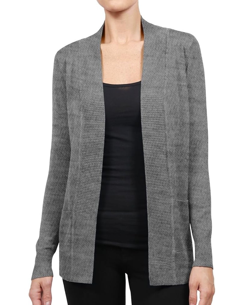 Womens Casual Open Front Knit Cardigan Sweater Extra Stretchy (S-3XL) Heathergray $12.48 Sweaters