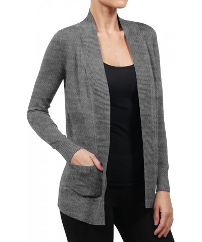 Womens Casual Open Front Knit Cardigan Sweater Extra Stretchy (S-3XL) Heathergray $12.48 Sweaters