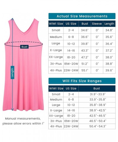 Nightgown for Women Cooling Sleeveless Sleepwear V Neck Sleep Shirt Plus Size Tank Pajamas Dress S-4X A-purplish Grey $16.28 ...