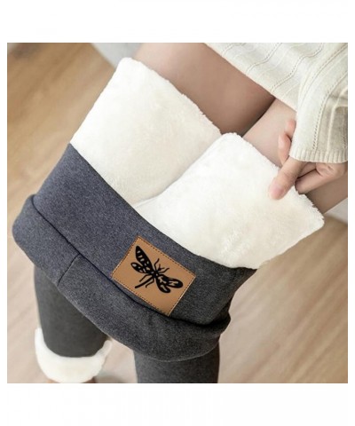 Fleece Lined Leggings Women Soft Thermal Pants High Waist Tummy Control Stretchy Warm Thick Sherpa Winter Tights Pants Z8-gre...