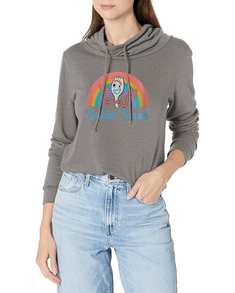 Disney Pixar Toy Story 4 Talkin Trash Women's Long Sleeve Cowl Neck Pullover Gray Heather $15.29 Hoodies & Sweatshirts