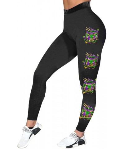 Mardi Gras Leggings for Women Carnival Party Costume Gredient Print High Waisted Tummy Control Festival Outfits Yoga Pants Bl...