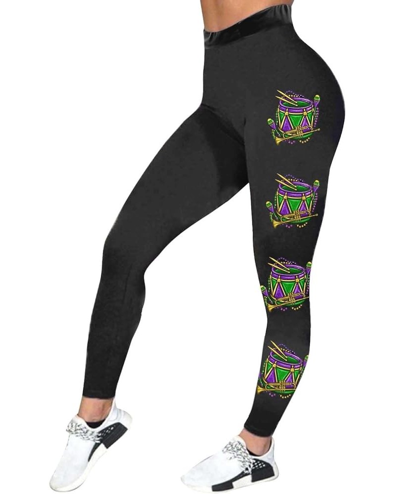 Mardi Gras Leggings for Women Carnival Party Costume Gredient Print High Waisted Tummy Control Festival Outfits Yoga Pants Bl...