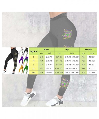 Mardi Gras Leggings for Women Carnival Party Costume Gredient Print High Waisted Tummy Control Festival Outfits Yoga Pants Bl...