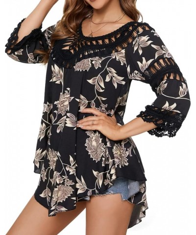 Women's Swimsuit Cover Ups V Neck Crochet Bathing Suit Tunics Blouses Hollow Out Summer Bikini Cover Ups Bprint $8.69 Swimsuits