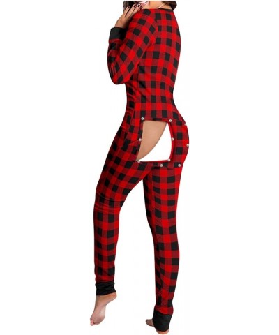 Women's Sexy Deep V Neck Bodycon Jumpsuit Butt Flap Pajamas Long Sleeve Romper Overall Sleepwear S-3XL 20 $12.97 Jumpsuits