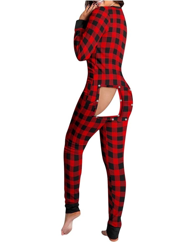 Women's Sexy Deep V Neck Bodycon Jumpsuit Butt Flap Pajamas Long Sleeve Romper Overall Sleepwear S-3XL 20 $12.97 Jumpsuits