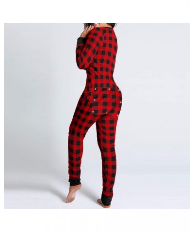 Women's Sexy Deep V Neck Bodycon Jumpsuit Butt Flap Pajamas Long Sleeve Romper Overall Sleepwear S-3XL 20 $12.97 Jumpsuits