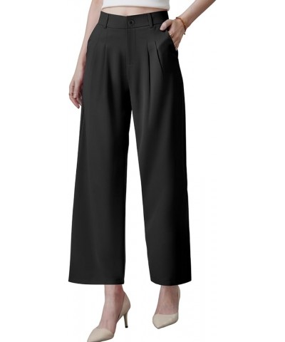 Womens Wide Leg Pants Business Casual Pants High Waisted Dress Pants Thick Black $14.57 Pants