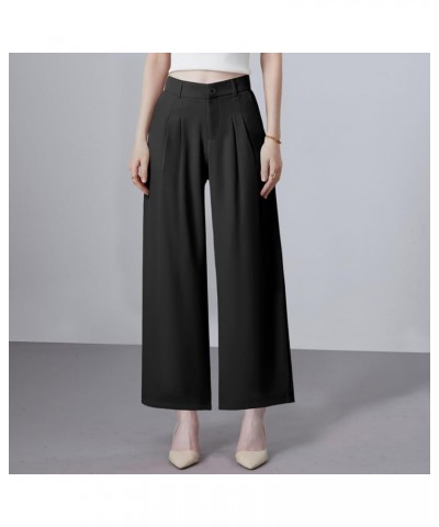 Womens Wide Leg Pants Business Casual Pants High Waisted Dress Pants Thick Black $14.57 Pants