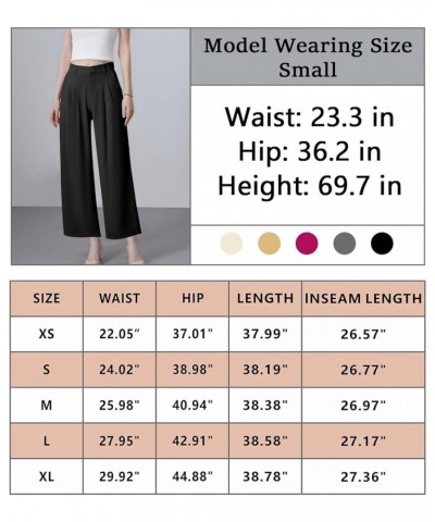 Womens Wide Leg Pants Business Casual Pants High Waisted Dress Pants Thick Black $14.57 Pants