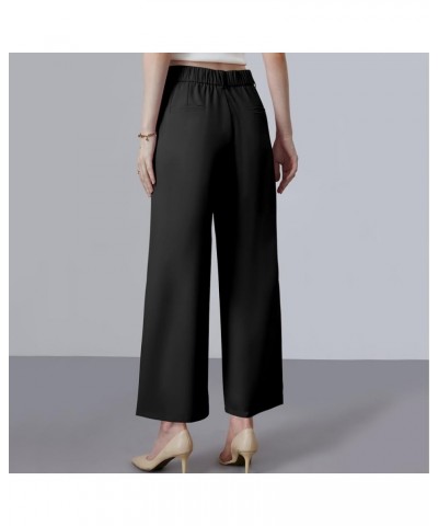 Womens Wide Leg Pants Business Casual Pants High Waisted Dress Pants Thick Black $14.57 Pants