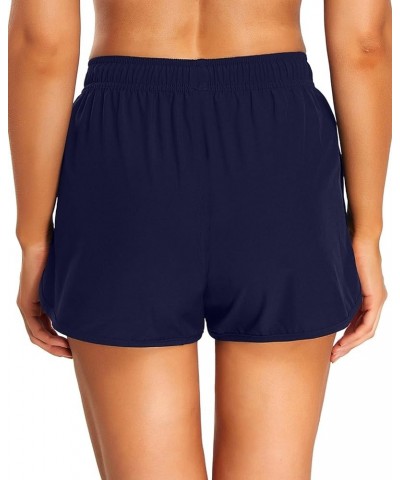 Women's Swim Shorts Sporty Boardshorts with Pockets Swim Bottom Unlined Dark Blue $13.74 Swimsuits